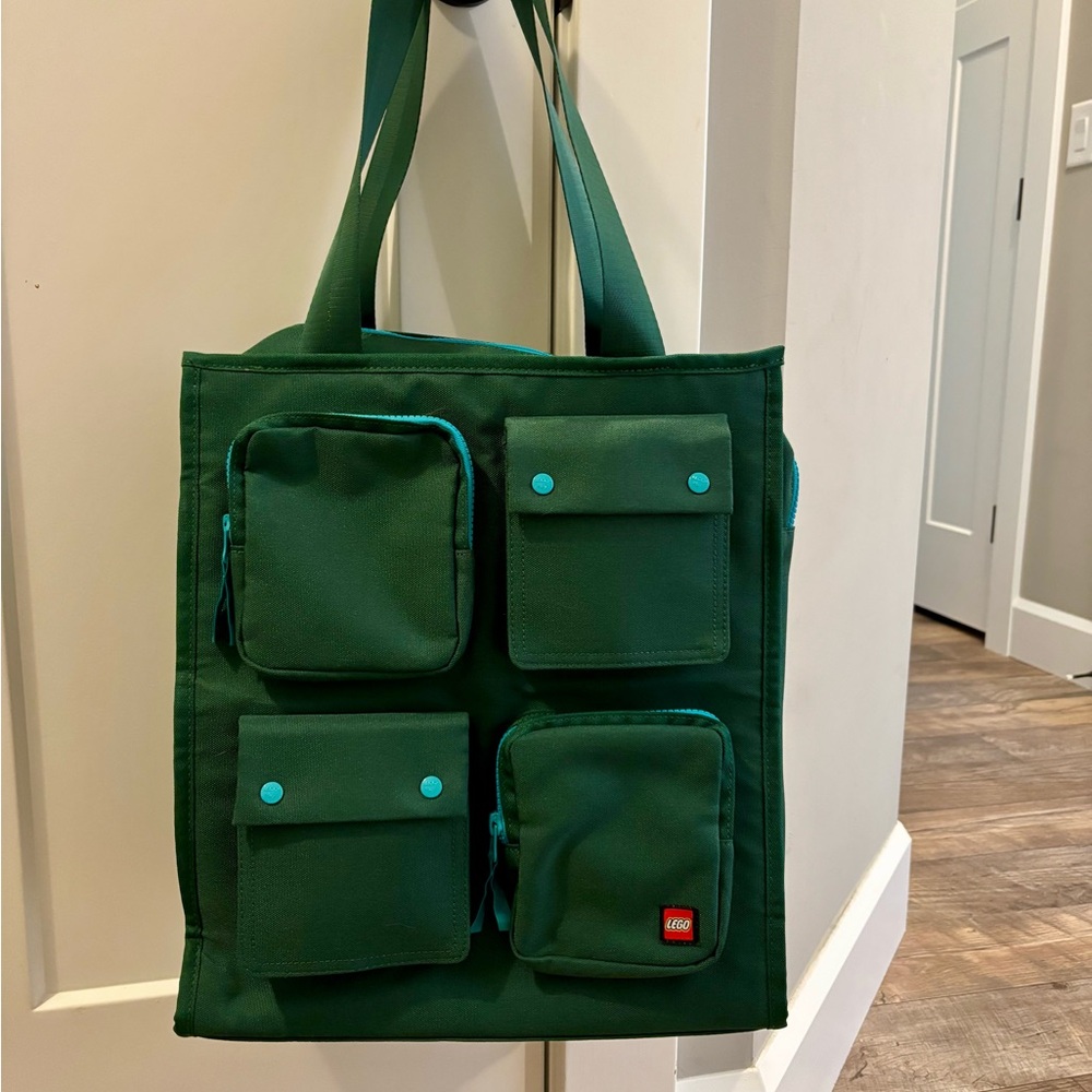 LEGO Forest Green Tote with Turquoise Accents